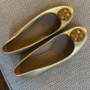 Tory Burch Gold Flats